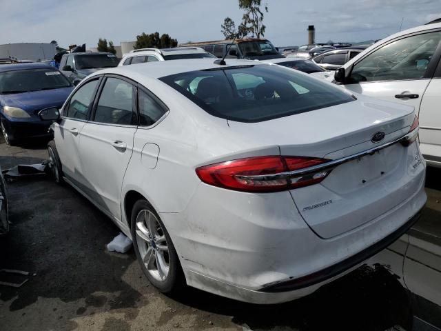 3FA6P0LU6JR169998 - 2018 FORD FUSION SE HYBRID WHITE photo 2