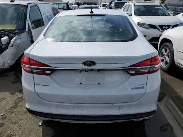 3FA6P0LU6JR169998 - 2018 FORD FUSION SE HYBRID WHITE photo 6