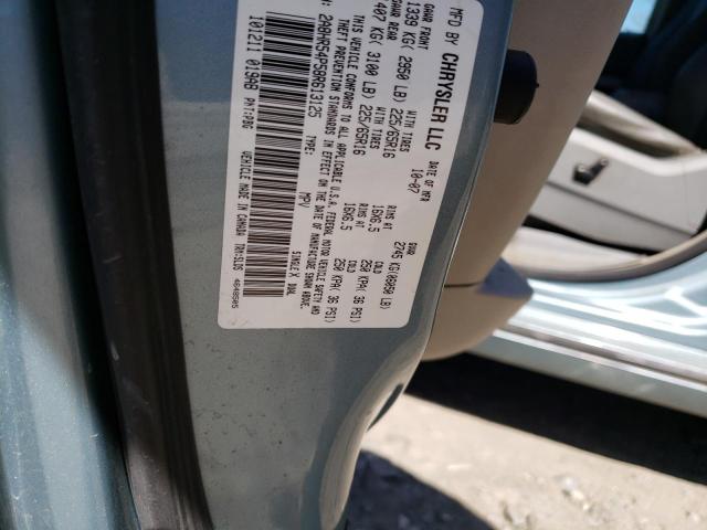 2A8HR54P58R613125 - 2008 CHRYSLER TOWN & COU TOURING TEAL photo 13