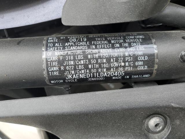 JKAENED11LDA20405 - 2020 KAWASAKI EN650 D BLACK photo 9