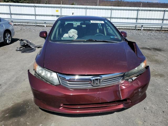 19XFB2F55CE337150 - 2012 HONDA CIVIC LX BURGUNDY photo 5