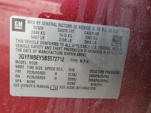 3GYFNBEY5BS572712 - 2011 CADILLAC SRX PERFORMANCE COLLECTION BURGUNDY photo 13