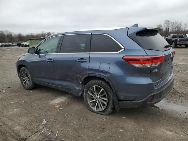 5TDJZRFH2KS995800 - 2019 TOYOTA HIGHLANDER SE BLUE photo 2