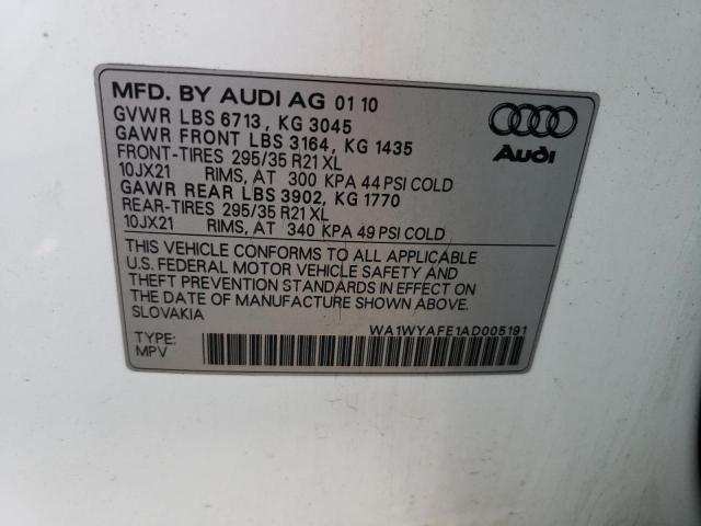 WA1WYAFE1AD005191 - 2010 AUDI Q7 PRESTIGE WHITE photo 12