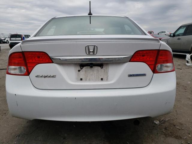 JHMFA36289S015587 - 2009 HONDA CIVIC HYBRID WHITE photo 6