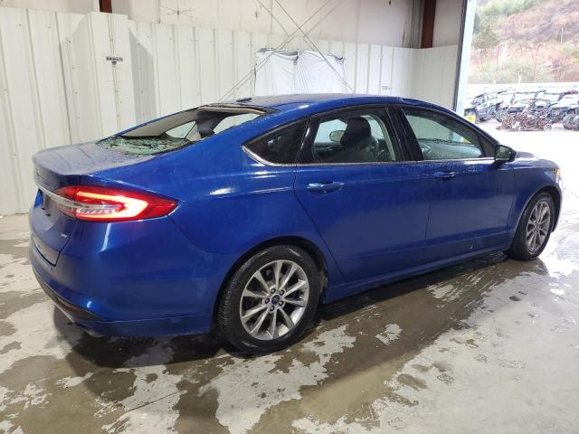 3FA6P0H72HR103526 - 2017 FORD FUSION SE BLUE photo 3