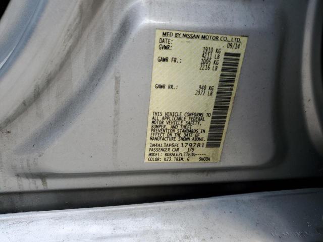 1N4AL3AP6FC179781 - 2015 NISSAN ALTIMA 2.5 SILVER photo 12