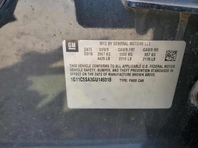 1G11C5SA3GU149318 - 2016 CHEVROLET MALIBU LIM LT 灰色 照片 12