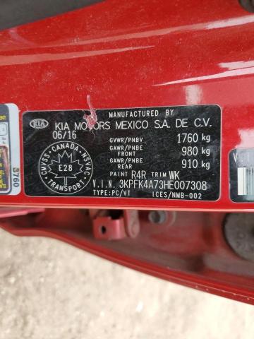 3KPFK4A73HE007308 - 2017 KIA FORTE LX RED photo 13