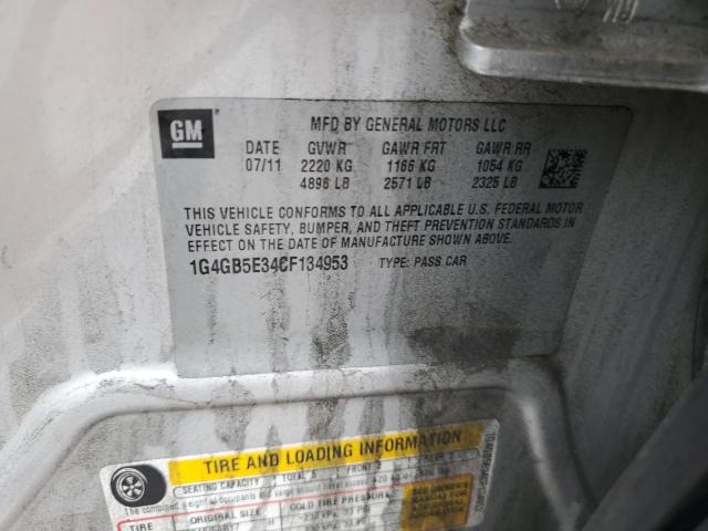 1G4GB5E34CF134953 - 2012 BUICK LACROSSE CONVENIENCE 银色 照片 13