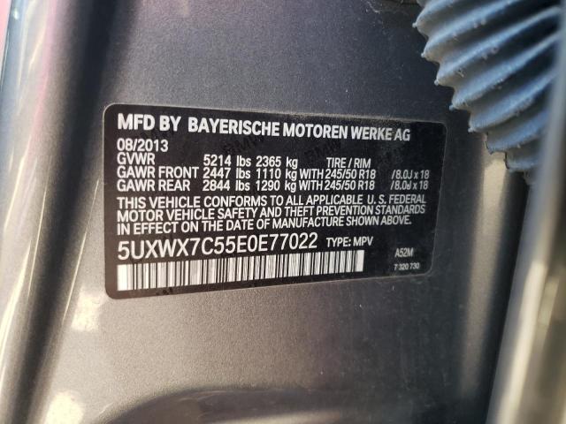 5UXWX7C55E0E77022 - 2014 BMW X3 XDRIVE35I GRAY photo 13