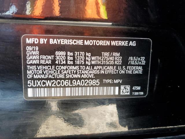 5UXCW2C06L9A02985 - 2020 BMW X7 XDRIVE40I BLACK photo 13