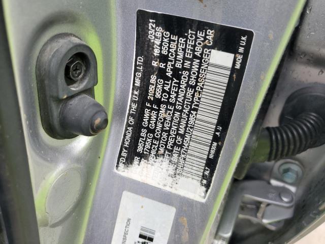 SHHFK7H45MU219854 - 2021 HONDA CIVIC SPORT 银色 照片 12