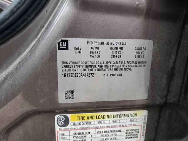 1G1ZE5E70A4142721 - 2010 CHEVROLET MALIBU LTZ ყავისფერი ფოტო 12