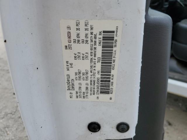 1D7HA16N25J650903 - 2005 DODGE RAM 1500 ST WHITE photo 12