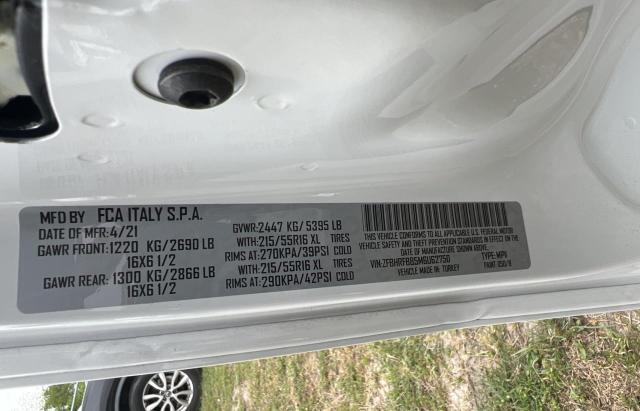 ZFBHRFBB5M6U62750 - 2021 RAM PROMASTER SLT Blanc photo 10