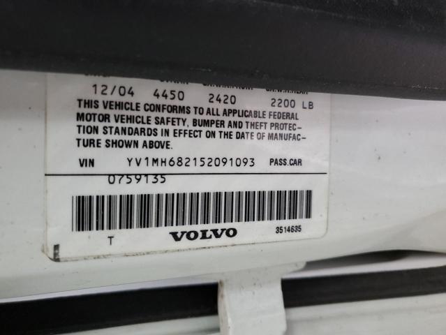 YV1MH682152091093 - 2005 VOLVO S40 T5 WHITE photo 12