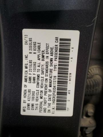 1HGCR2F80DA172736 - 2013 HONDA ACCORD EXL GRAY photo 12