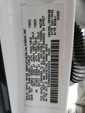 5TEGN92N54Z433445 - 2004 TOYOTA TACOMA DOUBLE CAB PRERUNNER WHITE photo 12