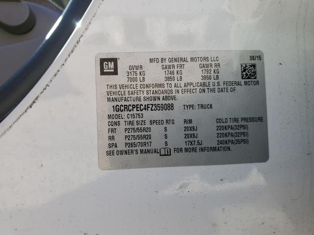 1GCRCPEC4FZ359088 - 2015 CHEVROLET SILVERADO C1500 白色 照片 12