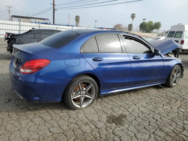 55SWF4JB0HU221898 - 2017 MERCEDES-BENZ C 300 BLUE photo 3