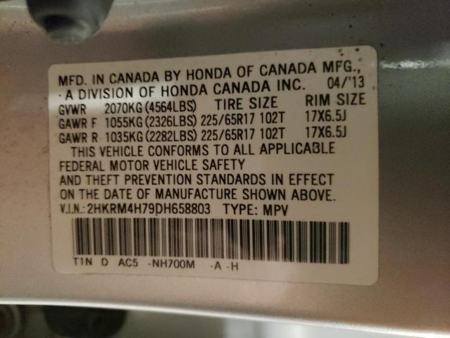 2HKRM4H79DH658803 - 2013 HONDA CR-V EXL SILVER photo 12