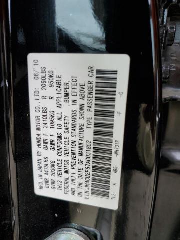 JH4CU2F67AC031852 - 2010 ACURA TSX BLACK photo 12