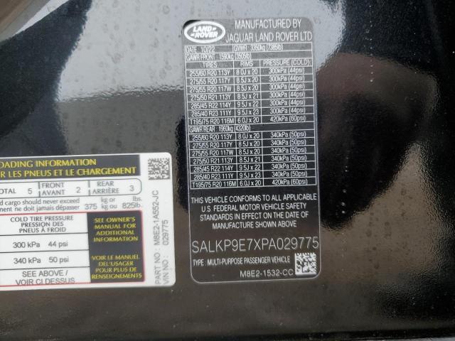 SALKP9E7XPA029775 - 2023 LAND ROVER RANGE ROVE SE BLACK photo 13