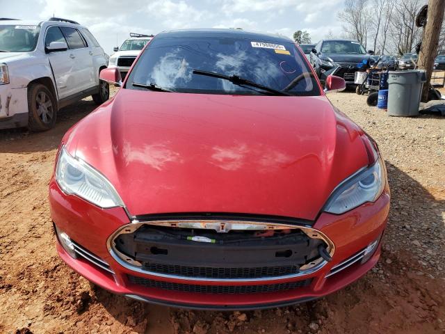 5YJSA1H18EFP32975 - 2014 TESLA MODEL S RED photo 5