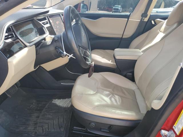 5YJSA1H18EFP32975 - 2014 TESLA MODEL S RED photo 7