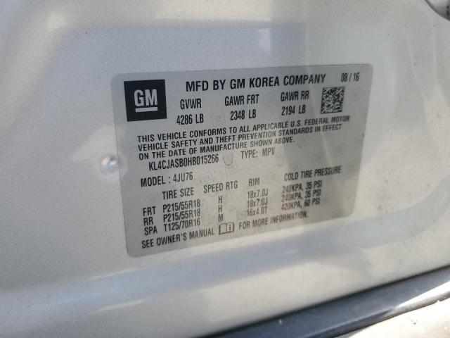 KL4CJASB0HB015266 - 2017 BUICK ENCORE PREFERRED SILVER photo 14