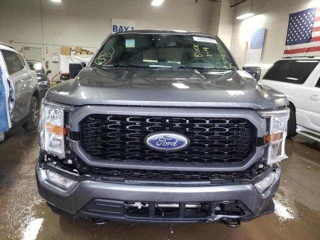 1FTEX1EP8MFC92819 - 2021 FORD F150 SUPER CAB GRAY photo 5