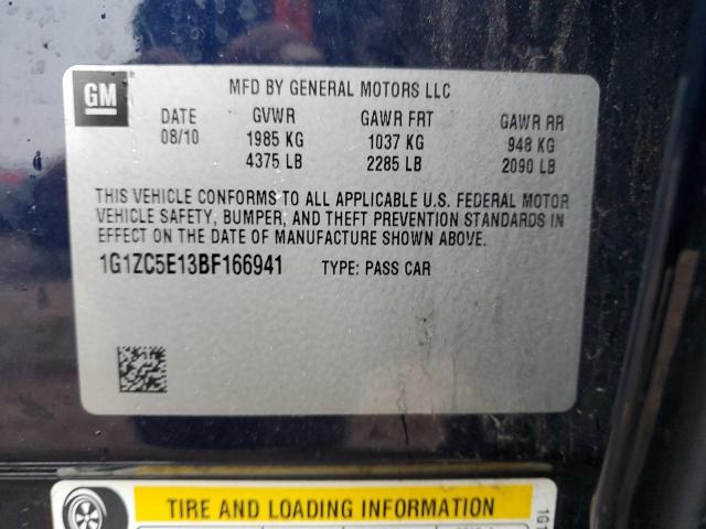 1G1ZC5E13BF166941 - 2011 CHEVROLET MALIBU 1LT 蓝色 照片 12