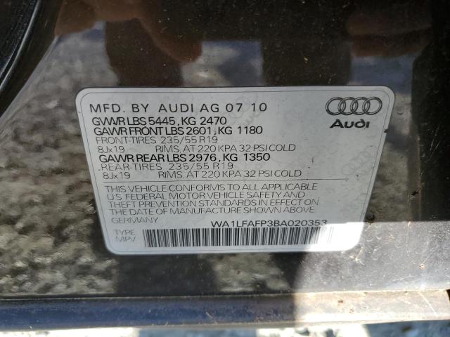 WA1LFAFP3BA020353 - 2011 AUDI Q5 PREMIUM PLUS BROWN photo 13