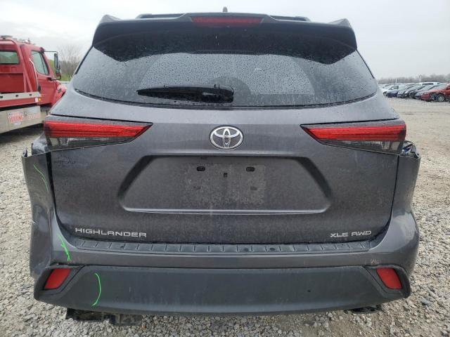 5TDGZRBH8NS586012 - 2022 TOYOTA HIGHLANDER XLE GRAY photo 6