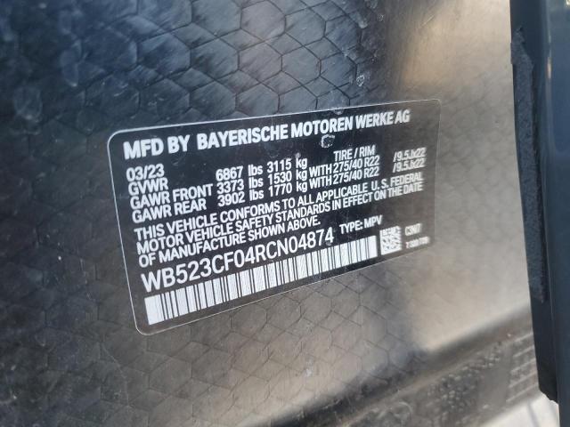 WB523CF04RCN04874 - 2024 BMW IX XDRIVE50 GRAY photo 13