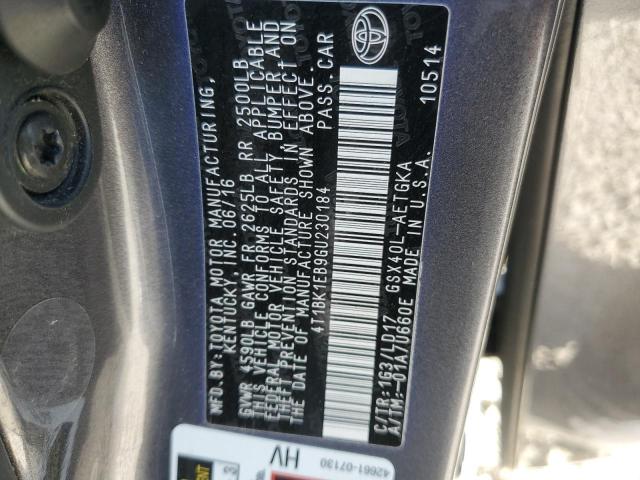 4T1BK1EB9GU230184 - 2016 TOYOTA AVALON XLE GRAY photo 12