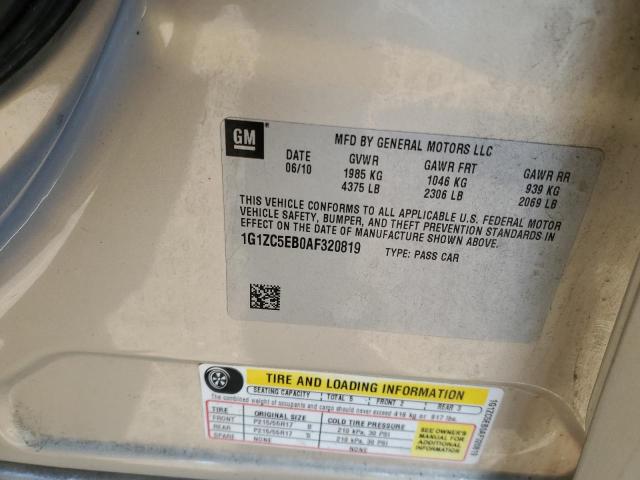 1G1ZC5EB0AF320819 - 2010 CHEVROLET MALIBU 1LT SILVER photo 12