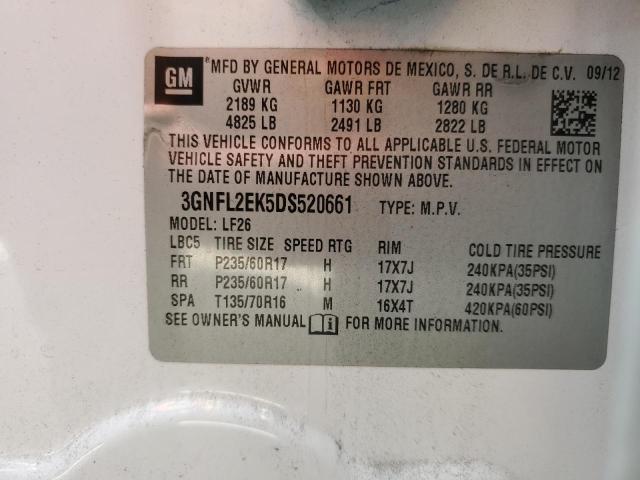 3GNFL2EK5DS520661 - 2013 CHEVROLET CAPTIVA LS 白色 照片 13