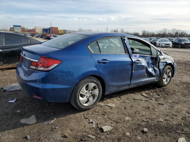 19XFB2F53EE006991 - 2014 HONDA CIVIC LX BLUE photo 3