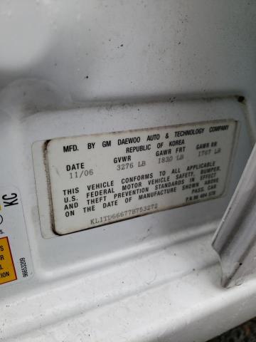 KL1TD66677B753272 - 2007 CHEVROLET AVEO BASE Ağ foto 13