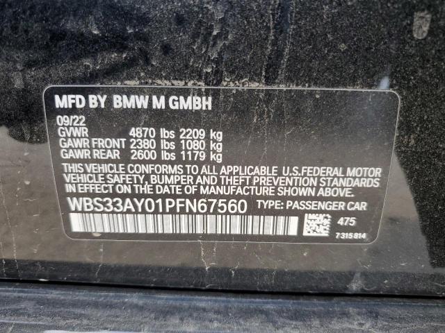 WBS33AY01PFN67560 - 2023 BMW M3 COMPETITION BLACK photo 12