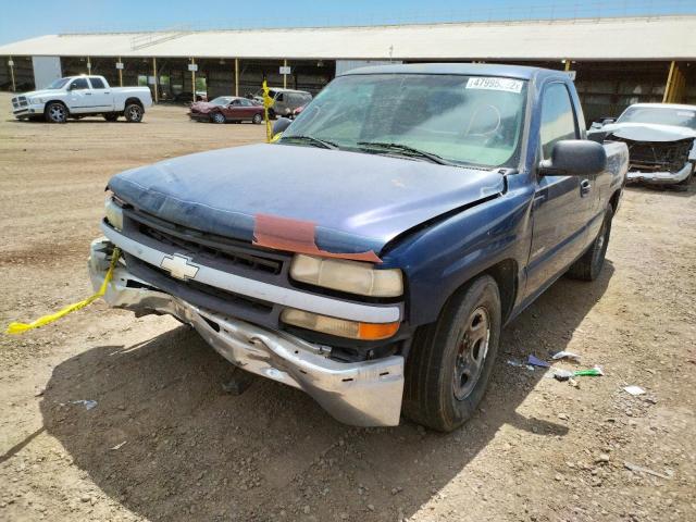 1GCEC14W11Z162718 - 2001 CHEVROLET silverado C1500 BLUE photo 2