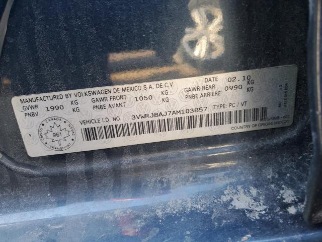 3VWRJ8AJ7AM103857 - 2010 VOLKSWAGEN JETTA WOLFSBURG 蓝色 照片 13