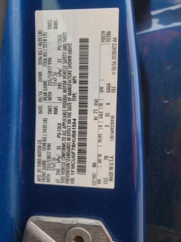 1FMCU0F78HUB81564 - 2017 FORD ESCAPE S BLUE photo 12