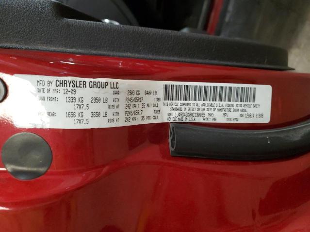 1J4RG4GK0AC130095 - 2010 JEEP COMMANDER SPORT ბურგუნდია ფოტო 12