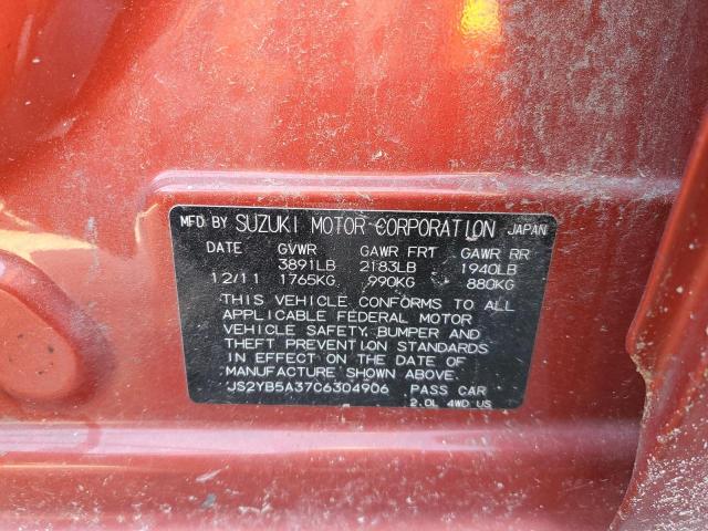JS2YB5A37C6304906 - 2012 SUZUKI SX4 ORANGE photo 12