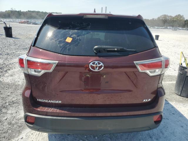 5TDKKRFH8ES024510 - 2014 TOYOTA HIGHLANDER XLE BURGUNDY photo 6