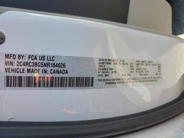 2C4RC3BG5NR164626 - 2022 CHRYSLER PACIFICA TOURING L WHITE photo 13