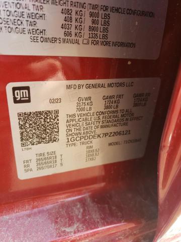 1GCPDDEK7PZ206121 - 2023 CHEVROLET SILVERADO K1500 LT RED photo 12